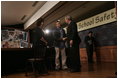 President Bush, Laura Bush: Panel on School Safety at the National 4-H Conference Center in Chevy Chase, Maryland. Participants include: Attorney General Al Gonzales, Department of Justice; Secretary Margaret Spellings, Department of Education; Panelists: Craig Scott, Former Student, Columbine High School; Fred Wegener, Sherriff, Park County, CO; Patrick "Pat" Weil, Principal, Valparaiso High School; Dr. Marleen Wong, Director of Crisis Counseling and Intervention Services, Los Angeles Unified School District, and Director of the Trauma Services Adaptation Center for Schools and Communities.