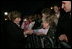 Mrs. Laura Bush greets members of the audience members that include representatives from breast cancer organizations, supporters of breast cancer research, breast cancer survivors and local residents during the Arch Lighting for Breast Cancer Awareness Thursday, Oct. 12, 2006, in St. Louis.