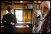 Mrs. Laura Bush listens to Sandy Bates, Secretary of the Board for Pearl S. Buck International, center, and Janice Walsh, daughter of Pearl S. Buck, right, Tuesday, October 24, 2006, during a tour of the Pearl S. Buck House National Landmark, a 2005 Save America's Treasures grant recipient, in Perkasie, Pennsylvania. Pearl S. Buck was the first woman to win the Nobel and Pulitzer Prizes and also dedicated her life to promoting tolerance, human rights and inter-cultural understanding.