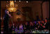 President George W. Bush and Mrs. Laura Bush listen as vocalist Anita Baker sings "My Funny Valentine" Thursday, Sept. 14, 2006, during an evening of festivities surrounding the Thelonious Monk Institute of Jazz dinner at the White House.