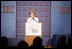 Mrs. Laura Bush delivers remarks during the International Republican Institute's 2006 Freedom Award dinner in Washington, D.C., Thursday, September 21, 2006. Mrs. Bush and Ellen Johnson Sirleaf, President of Liberia, were presented the 2006 Freedom Award which recognizes their work in encouraging women to participate in democratic process.