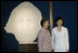 Mrs. Laura Bush and Mrs. Akie Abe, wife of Japanese Prime Minister Shinzo Abe, stand before a portrait of George Washington as they talk to members of the media, following a tour of the Mount Vernon Estate of George Washington Thursday, April 26, 2007, in Mount Vernon, Va.