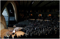 More than 2,000 guests, including Mrs. Laura Bush and former first family members going back to the Kennedy administration, attend the funeral service for former first lady Lady Bird Johnson Saturday, July 14, 2007, at the Riverbend Center in Austin, Texas.