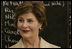 Mrs. Laura Bush listens Tuesday, June 26, 2007, to Fann Hospital staff members discuss their program that brings outpatients together for frequent communal meals and teaches nutritional cooking techniques.