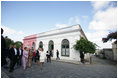 Mrs. Laura Bush tours Colonia del Sacramento with Maria Auxiliadora Delgado de Vazquez, wife of the President of Uruguay in Colonia, Uruguay, Saturday, March 10, 2007.