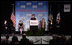 Mrs. Laura Bush addresses her remarks at the 2007 Preserve America National History Teacher of the Year Award at the Museum of the City of New York, Friday, Nov.16, 2007 in New York, where Mrs. Bush honored fifth grade history teacher Maureen Festi, who teaches at Stafford Elementary School in Stafford, Conn., with the award. 