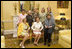 Mrs. Laura Bush is joined by former White House social secretaries Tuesday, Oct. 9, 2007 at the White House, during a tea in honor of Ms. Letitia Baldrige, front-row right, social secretary during the Kennedy administration. Joining Mrs. Bush, from left, are: Mrs. Elizabeth Clements Abell, seated left, social secretary during the Johnson administration; Ms.Maria Downs, social secretary under the Ford administration; Mrs. Lucy Winchester Breathitt, social secretary under the Nixon administration; Mrs. Ann Stock, social secretary during the Clinton administration; Amy Zantzinger, current White House social secretary and Mrs. Cathy Fenton, Mrs. Bush's former social secretary. 