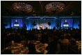 Mrs. Laura Bush addresses the National Park Foundation's Leadership Summit on Partnership and Philanthropy Inaugural Founders Award Dinner Monday, Oct. 15, 2007, in Austin, Texas. "Through the First Bloom program, the Foundation and the National Park Service will join with the Wildflower Center and community groups like the Boys and Girls Clubs to connect young people to our national parks," said Mrs. Bush. "First Bloom will take children on visits to national parks near their homes, introducing them to plant species native to their area."