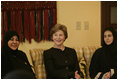 Mrs. Laura Bush participates in a "Breaking the Silence" Coffee with breast cancer survivors and members of their families Wednesday, Oct. 24, 2007, in Jeddah, Saudi Arabia.