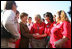 Mrs. Laura Bush meets with several women from military support organizations Tuesday, Sept. 18, 2007, on the South Lawn.