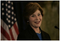 Mrs. Laura Bush talks about the Teach for America program Wednesday, Sept. 19, 2007, in Washington, D.C. "In cities across the United States, Teach for America corps members have already reached two-and-a-half million children in our country's most underserved schools," said Mrs. Bush. "Corps members bring to their classrooms extraordinary skill, compassion, energy and idealism."