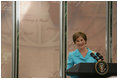 Mrs. Laura Bush speaks during a luncheon on global health and literacy Tuesday, Sept. 24, 2007, at the Pierpont Morgan Library in New York. "Over the last five years, Afghanistan's primary-school enrollment rate has increased by more than 500 percent. At the same time, Afghanistan's infant and child mortality rate has dropped nearly 20 percent," said Mrs. Bush citing an important example of how education and children's health are intertwined. "Just a few years of increased school enrollment have produced these promising advances in children's health."