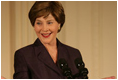 Mrs. Laura Bush delivers closing remarks during the seventh annual National Book Festival opening ceremony Saturday, Sept. 29, 2007, in the East Reception Room. The events will be held on the grounds of the National Mall, and will include author readings, book signings, musical performances, and storytelling for children, adults and families. More than 70 noted authors and artists from around the country will participate.