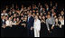 President George W. Bush and Mrs. Laura Bush pose for a photo during their visit with United States Embassy personnel and family members Wednesday, August 6, 2008, in Seoul.