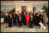 Mrs. Laura Bush participates in a photo opportunity with Jim Nussle, Director, Office of Management and Budget and employee of the year government workers from the AbilityOne 2007-2008 workforce Monday, Feb. 22, 2008, in the Diplomatic Room at the White House.