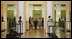 Mrs. Laura Bush and Slovenia's First Lady Barbara Miklic Turk, right, tour the National Gallery of Slovenia Tuesday, June 10, 2008 in Ljubljana, Slovenia.