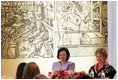 Mrs. Laura Bush and Slovenia's First Lady Barbara Miklic Turk attend the Za in Proti (ZIP) student event Tuesday, June 10, 2008 in Kranj, Slovenia.