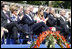 President George W. Bush and Laura Bush applaud during the Lipizzaner stallion exhibition Tuesday, June 10, 2008, at Brdo Castle in Kranj, Slovenia.