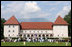 President George W. Bush and Mrs. Laura Bush attend the Lipizzaner Horse Exhibition Tuesday, June 10, 2008, at Brdo Castle in Kranj, Slovenia.