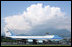 With President George W. Bush and Mrs. Laura Bush aboard, Air Force One prepares for departure from Ljubljana International Airport, Ljubljana, Slovenia, en route to Berlin, Germany on Tuesday, June 10, 2008.