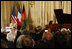 Mrs. Laura Bush delivers remarks during reception with United States - Afghan Donor's Conference Wednesday, June 11, 2008, at the Ambassador's Residence in Paris.