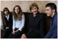 Mrs. Laura Bush meets with students at the American Study Center Friday, June 13, 2008, at the Mattei Palace in Rome.