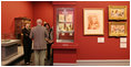 Mrs. Laura Bush is given a tour of the paintings and personal artifacts at the Marie Antoinette Exhibit at The Grand Palais Sunday, June 15, 2008, in Paris.