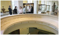 Mrs. Laura Bush tours the British Museum gallery of oriental antiquities in London, Monday, June 16, 2008 where she was shown the Afghani and Burmese Collections.