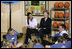 Mrs. Laura Bush speaks with students in the Lough View Integrated Primary School's Gym in Belfast, Northern Ireland, June 16, 2008. 