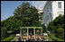 Mrs. Laura Bush delivers remarks in honor of World Refugee Day Friday, June 20, 2008, in the East Garden of the White House. In addressing her guests, Mrs. Bush announced the approval by President George W. Bush of a $32.8 million emergency funding to support unexpected and urgent needs, including food, for refugees and conflict victims in Africa, the Middle East, Asia and the Western Hemisphere.