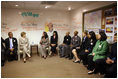 Mrs. Laura Bush meets with New Orleans' young professional leaders during a discussion Monday, March 3, 2008 in New Orleans, to highlight the upsurge in civic involvement and the grassroots leadership of young professionals to help rebuild their community.