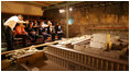 Mrs. Laura Bush and Mrs. Aliza Olmert participate in a tour of the Western Wall Tunnels Wednesday, May 14, 2008, in Jerusalem.