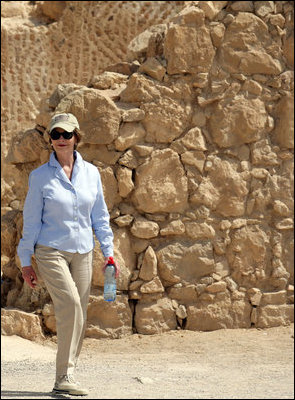 Mrs. Laura Bush visits Masada National Park Thursday, May 15, 2008, during a visit by she and President George W. Bush to Israel.