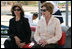 Mrs. Laura Bush sits with Ms. Hilda Arellano, USAID Cairo Mission Director, as they prepare to launch out on a Challenger Boat Tour Saturday, May 17, 2008, off the coast of Sharm El Sheikh, Egypt.