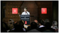 Mrs. Laura Bush speaks during the 2008 IMLS Grant Awardees during her visit to the Ogden Museum for Southern Art Friday, May 30, 2008, in New Orleans. The Institute of Museum and Library Services (IMLS) Grant provided financial assistance to seven museums on the Gulf Coast, the Southeastern Library Network, and other preservation causes in the region.