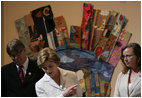 Mrs. Laura Bush speaks before a group of young students at the Ogden Museum for Southern Art Friday, May 30, 2008, in New Orleans, La. Mrs. Bush also recognized 2008 Institute of Museum and Library Services (IMLS) Grant awardees during her visit.