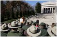 Mrs. Laura Bush delivers her remarks during her visit to the Abraham Lincoln Birthplace National Historic Site Tuesday, Nov. 18, 2008, in Hodgenville, KY.