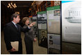 Mrs. Laura Bush is shown the "Abraham Lincoln: A Man of His Time, A Man for All Times' exhibition, Friday, Oct. 24, 2008 in New York City by Dr. James Basker, President of the Gilder Lehrman Institute of American History. The tour at the Lincoln Room of Union League Club in New York City was immediately prior to the Fifth Annual Preserve America History Teacher of the Year Award ceremony.