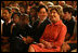 Mrs. Laura Bush and Joe Torsella, President of the National Constitution Center, listen to performance for school children noting the 221st anniversary of the signing of the United States Constitution on Constitution Day. The program, in the East Room of the White House on Sept. 17, 2008, was designed to help make the children more aware of United States History. Mrs. Bush pointed out that Constitution Day is designed to encourage Americans to learn more about our country's founding documents. The performance was part of the six-year-old We the People program created by President George W. Bush. 