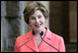 Mrs. Laura Bush opens the luncheon following the White House Symposium on Global Literacy: Building a Foundation for Freedom at the Metropolitan Museum of Art's Temple of Dendur in New York City. Mrs. Bush noted that in the morning session the group learned the outcomes of UNESCO's six regional literacy conferences from around the world.