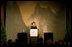 Mrs. Laura Bush addresses the National Park Foundation's "Expedition America!" Gala Wednesday, Sept. 24, 2008, at the Chelsea Piers in New York City. Mrs. Bush told her audience, "For more than 40 years, the National Park Foundation has been leading this cause as the only national charitable partner of America's parks. National parks are the backdrop for many Americans' favorite memories -- including mine. Together with the National Park Foundation, we can preserve these national wonders and ensure park visitors make new memories for generations to come."