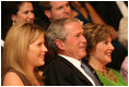 President George W. Bush, Mrs. Laura Bush and their daughter, Jenna Hager are seen together at the Library of Congress Friday evening, Sept. 26, 2006 in Washington, D.C., during the 2008 National Book Festival Gala Performance, an annual event celebrating books and literature.