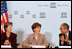 Mrs. Laura Bush, who serves as an Honorary Ambassador to the United Nations Decade of Literacy, addresses UNESCO participants during a roundtable discussion while visiting Paris Monday, Jan. 15, 2007. Following the White House Conference on Global Literacy held in September 2006, UNESCO is hosting upcoming regional literacy conferences in Qatar, Costa Rica, Azerbaijan and Asia. 