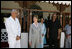 Laura Bush visits with President Amani Abeid Karume, pictured at left, in Zanzibar, Tanzania, Thursday, July 14, 2005. 