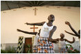 Dancers perform at Kagarama Church in Kigali, Rwanda, Thursday, July 14, 2005, during a visit by Laura Bush.