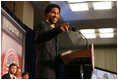 Teen dad, Jason Buck, addresses the audience, Thursday, Oct. 27, 2005 at Howard University in Washington, at the White House Conference on Helping America's Youth. 