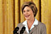 Laura Bush speaks at the National Book Festival Author's breakfast in the East Room, Saturday, Sept. 24, 2005. "Great books have brought many people through difficult times," said Mrs. Bush, explaining that the Book Festival is collecting books for schools, libraries and those affected by the recent hurricanes. "A story's setting -- real or imagined -- can provide a much-needed escape. And the characters in a good book are like old friends by the time we turn the final page." 