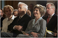 Laura Bush participates in the National Book Festival Author's breakfast in the East Room Saturday, Sept. 24, 2005. 