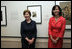 Mrs. Laura Bush and Mrs. Náda P. Simonyi, wife of Hungarian Ambassador András Simonyi, talk to members of the media after they viewed photographs Wednesday, Aug. 1, 2007, at the National Gallery of Art exhibit, FOTO: Modernity in Central Europe, 1918-1945.