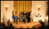 Ritmo en Accion, from Jamaica Plain, Massachusetts, performs during the Coming Up Taller awards ceremony Monday, Jan. 28, 2008, in the East Room of the White House. The youth dance initiative was created in 2001 by the Hyde Square Task Force to combat high crime, violence and low student achievement in its tough, inner-city Boston neighborhood.